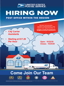 US Postal Service Now Hiring – 191 Zip Codes : District 1199C NUHHCE